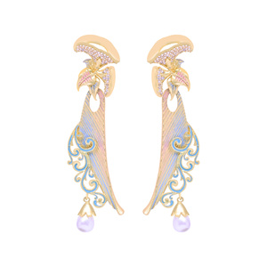 Pendientes colgantes AD modernos elegantes, chapado en oro mate, joyería de moda personalizada, fiesta, latón de imitación antiguo, proveedor de exportación directa - Product Image 2