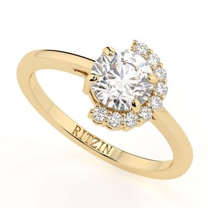 1.50CT Anillo de compromiso de medio halo de diamante de corte redondo para mujer - Product Image 1