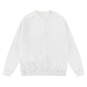 Pull en molleton de coton surdimensionné à col ras du cou, sweat-shirt lavé, broderie avec logo personnalisé, sweat-shirts, col rond - Product Image 1