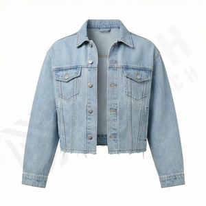 Chaqueta Vaquera de Mezclilla para Mujer, Estilo Moderno, Mangas Largas, Ropa Corta, Chaquetas al por Mayor, Servicio OEM, Abrigo Moderno y a la Moda - Product Image 1