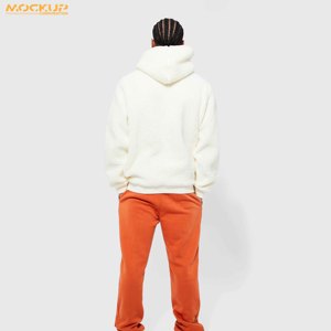 Haute qualité hommes polaire à capuche sur la tête à capuche pour hommes haute qualité chaud moelleux à capuche mâle - Product Image 3