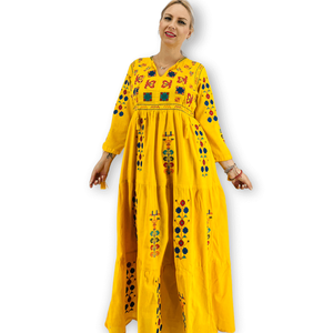 Nouveautés Broderie complète pour femmes Maxi Kaftan Broderie lourde Manches complètes Style de vacances Taille naturelle Cadeau parfait - Product Image 2
