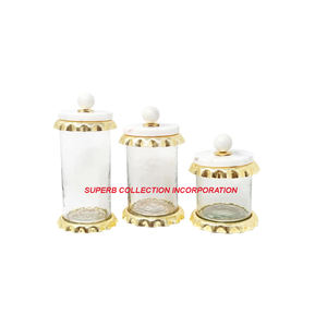 Fancy Glass and Gold <b>Canister</b> <b>Sets</b> Handmade on Hot Sale - Product Image 3