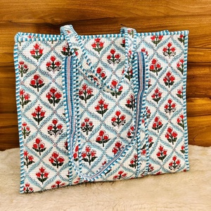 Sacs fourre-tout en coton brodé Gypsy Sacs à provisions matelassés colorés pour femmes, sacs à main ethniques traditionnels - Product Image 1