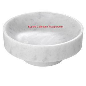 Cuenco con patas de mármol natural de lujo, diseño de Pedestal para decoración elegante del hogar, mesa de frutero hecha a mano a precio de mayorista - Product Image 4