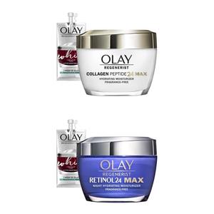 Olay Regenerist Collagen Peptide 24 MAX Hidratante Facial Hidratante (1,7 Oz) y Retinol 24 MAX Crema Facial de Noche, - Product Image 5