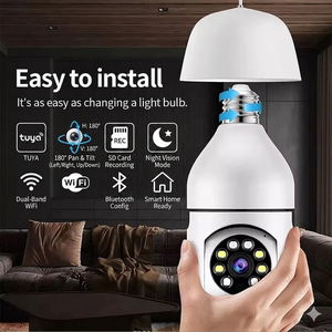 3MP E27 Socket Lamp Dual Light Mini Bulb PT Indoor Baby Wifi CCTV IP Camera Wireless Security Bulb PTZ Camera Quality Guarantee