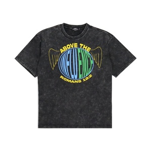 Haute qualité 100% coton lourd 300 GSM lavé à l'acide T-Shirt surdimensionné goutte épaule Vintage lavé Boxy Tee pour hommes imprimer - Product Image 5
