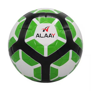 Alaay Official Size 5 Soccer Ball Hot Selling Thermo Bonded Green <b>White</b> PU Official Size 5 Soccer <b>Football</b> - Product Image 1