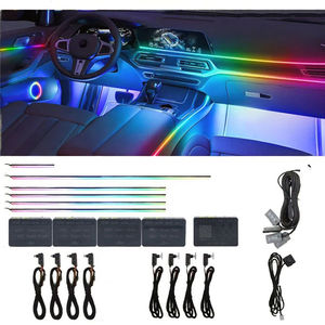 Bande de fibres optiques acryliques universelles RGB de 14 à 18 pouces pour éclairage d'ambiance, accessoire intérieur de voiture, contrôle par application, 64 couleurs, modèle F6 12V - Product Image 3