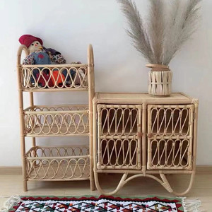 Cesta de pie de ratán natural, soporte de 3 niveles, respetuoso con el medio ambiente, precio barato, venta al por mayor - Product Image 5