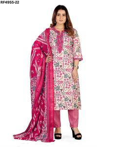 Conjunto de Kurta bordado elegante con fondo impreso y Dupatta Ideal para Boutique y conjuntos de Kurti de uso diario - Product Image 2