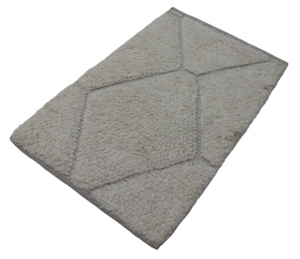 Tejido a mano geométrico marfil Color sólido peludo algodón/lana Reversible PET amigable antideslizante alfombra de pelo alto sala de estar alfombras conjuntos - Product Image 4