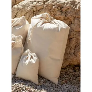 Sacs de sport en coton recyclé avec cordon de serrage, gadgets promotionnels écologiques, sacs de rangement - Product Image 3