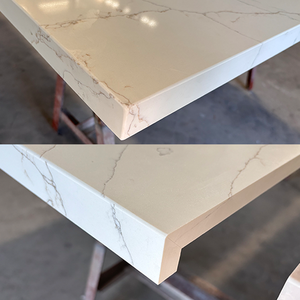 Bán buôn tùy chỉnh đá nhân tạo tấm sang trọng calacatta Trắng thạch anh truy cập hàng đầu cho Vanity <span class=keywords><strong>Tops</strong></span> nhà bếp đảo quầy bar - Product Image 3