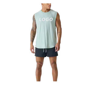 Camisetas sin mangas Vintage para hombre, ropa de gimnasio de secado rápido de gran tamaño, camiseta atlética desgastada, camiseta de entrenamiento, camiseta informal bordada de punto - Product Image 1