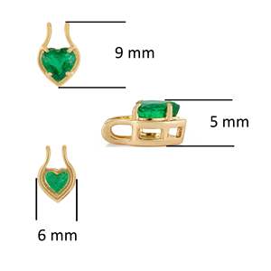 Pendentif cœur vintage plaqué or avec accents de cristal et de diamants - Product Image 4