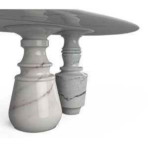 Pietra Oval Estremoz <b>Dining</b> <b>Table</b> Set Modern European Design Expandable <b>Extendable</b> Made of Sintered Stone Wood Stable Assembled - Product Image 2