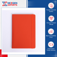 Carnet de notes en cuir rigide style vintage Nexgen Exports (A5) avec logo personnalisé, couleur, reliure thermique, papier offset 65g, 84 pages
