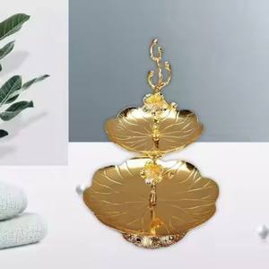 ชามอาหารโลหะพร้อมขาตั้งสีทองสำหรับใช้ในครัวเรือนถ้วยเสิร์ฟอาหารบนโต๊ะแบบใหม่ - Product Image 5