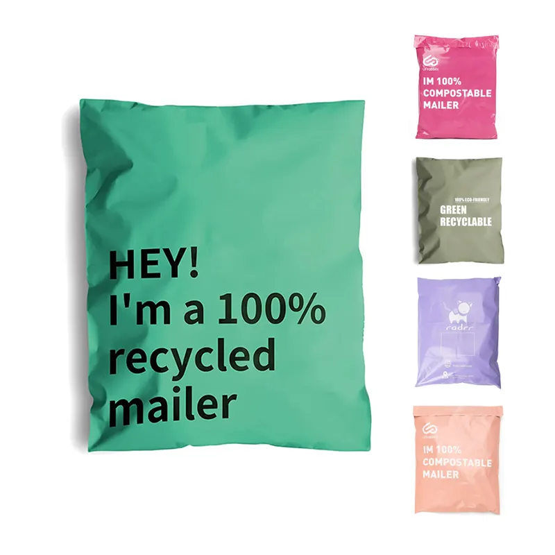 Factory Eco Friendly Printed Logo Clothing Mailers Custom Black Mailing Envelopes Shipping Postage Postal Bags