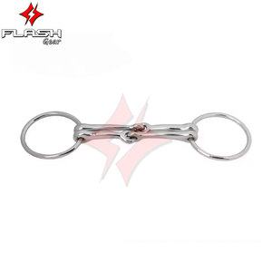 Haute qualité sur mesure anneau lâche Snaffle Bit culotte simple articulé incurvé bouche cuivre Bit anneaux en acier inoxydable pour cheval - Product Image 5