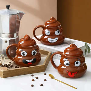 High Quality Emoji Popo Ceramic <b>Cup</b> with Handle Modern Design for <b>Espresso</b> Customisable Logo Business Gifts Parties - Product Image 2