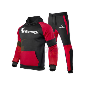 Conjunto de chándal informal de otoño e invierno de talla grande para hombre, pantalones con capucha, ropa deportiva de algodón/poliéster, chándal de gimnasio - Product Image 2
