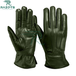 Razorts International Leather <b>Gloves</b> Wrist Length <b>Touchscreen</b> Compatible Thermal Breathable Outdoor Daily Use - Product Image 4