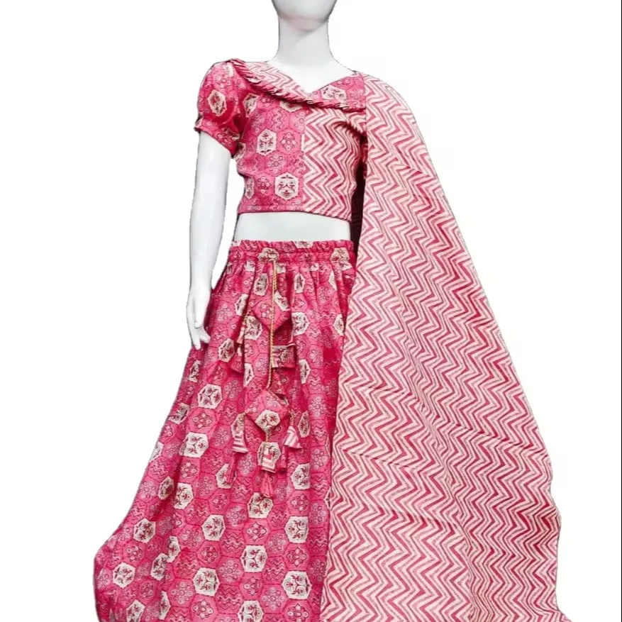 Trending Sequins Embroidered with Beautiful Work Border Design on Blooming Georgette Fabric kids lahenga choli