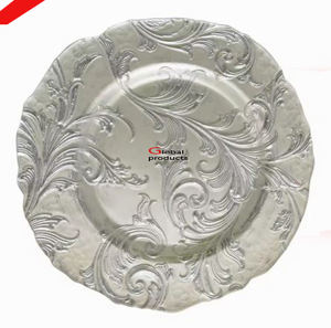 Placa de cargador con aspecto martillado de acero inoxidable y metal con acabado plateado superventas para restaurante y bar de hotel - Product Image 5