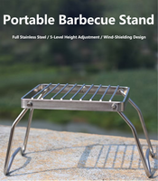 Barbecue pliable portable en acier inoxydable léger pour le camping et les pique-niques, dispositif de sécurité anti-flamme, écologique, 1 brûleur pour 2-3 personnes