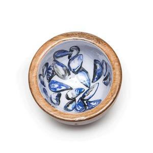 Eye-Catching Design Round Shaped Wooden Serving <b>Bowl</b> with inside <b>Enamel</b> Print for Home or Restaurant Food & Snacks Serving <b>Bowls</b> - Product Image 6