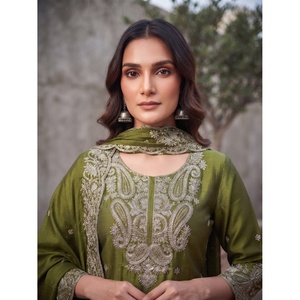 Ensemble Kurta Palazzo en Soie Satinée Décontracté pour Femme avec Dupatta - Haut d'Été à Séchage Rapide - Product Image 2