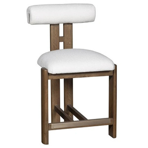 Silla de Bar Moderna de Madera Maciza, Taburete Tapizado para Comedor, Banco con Respaldo para Hogar, Bar y Hotel - Product Image 1