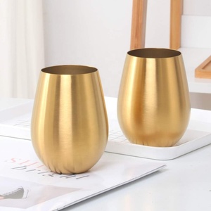 Copas de Vino de Acero Inoxidable Doradas de 500-1000 ml, Redondas, sin Tallo, Diseño Moderno, Irrompibles, para Fiestas - Product Image 2