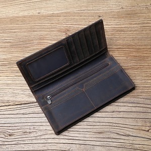 Cartera de bloqueo RFID plegable de cuero genuino para hombre, diseño de moda, patrón de letras, cierre plegable, tarjetero para licencia de conducir - Product Image 3