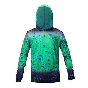 Vêtements de pêche UPF 50 + vêtements de pêche à manches longues Protection Uv séchage rapide sweat à capuche de pêche personnalisé Polyester respirant Sublimation - Product Image 4