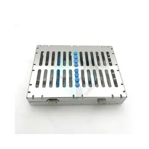 Cassette dentaire de haute qualité pour 10 pièces Instrument Autoclave Stérilisation Plateau Racks Boîte avec votre propre nom de marque