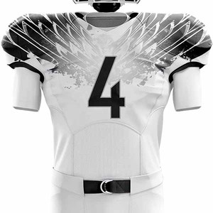 Uniformes de football américain personnalisés de haute qualité, manches courtes, vente en gros de maillots, logo imprimé par transfert thermique, respirant, taille plus - Product Image 2