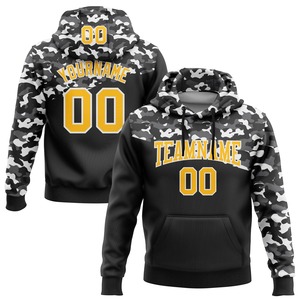 Directo industria al por mayor 3D personalizado cosido Camo Oro Negro-acero gris 3D deportes pulóver sudadera Salute To Service Hoodie - Product Image 1