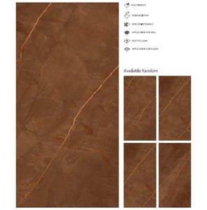 Sonett Moka 60x120cm Carreaux de porcelaine Finition très brillante Revêtement de sol noir de meilleure qualité pour villas classiques modernes à bas prix - Product Image 1