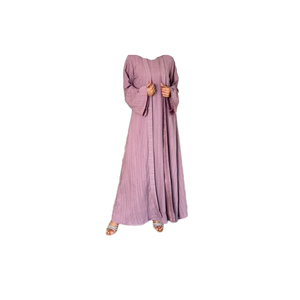Premium femmes rose islamique Maxi robe ensemble avec poches confortable été voyage et week-end porter - Product Image 1