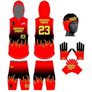 Maillots de football américain 7v7 personnalisés, uniformes entièrement sublimés, uniformes d'équipe pour hommes et femmes, respirants, légers, évacuant l'humidité - Product Image 4