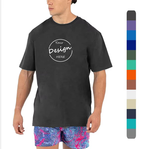 Haute qualité hommes lavage à l'acide t-shirt coton surdimensionné grande taille graphique hommes t-shirts imprimer Logo Vintage t-shirt pour hommes - Product Image 1