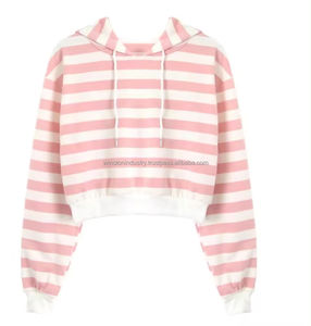 Custom Logo Printing Polyester Short Hoodie High Quality Sweatshirts Women <b>Crop</b> <b>Top</b> Hoodie 2024 New Style 2024 Short Hoodi - Product Image 1