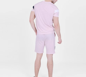 Best Sale Price <b>Men</b> Summer <b>Shorts</b> Set Breathable T Shirt With <b>Short</b> Set Block Color Customized Logo <b>Slim</b> <b>Fit</b> Casual Wear - Product Image 3
