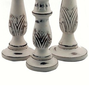 White Rustic Finished Wooden Hand Curved Design <b>Candle</b> Holder Hot Selling Mango Wood <b>Pillar</b> <b>Candle</b> Holder for Home Decoration - Product Image 6