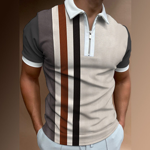 Polo uni à fermeture éclair pour hommes Col blanc Polo de couleur contrastée Polo de haute qualité respirant Design et logo personnalisés - Product Image 6