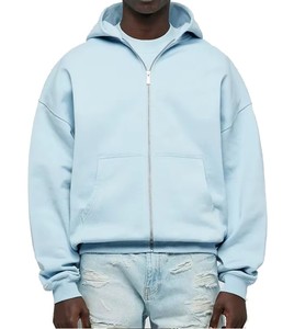 Sweat-shirt à capuche unisexe poids lourd 400 GSM coton tricoté sweat-shirt col capuche hommes femmes OEM/ODM bas prix impression vierge - Product Image 1